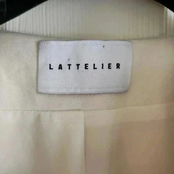 Lattelier Linen Blend Layered Look Blazer Jacket in Ivory L - Picture 6 of 9
